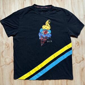 BKYS Shirt Mens XXl Stretch Short‎ Sleeve Black Goth Evil One Eye Tripping